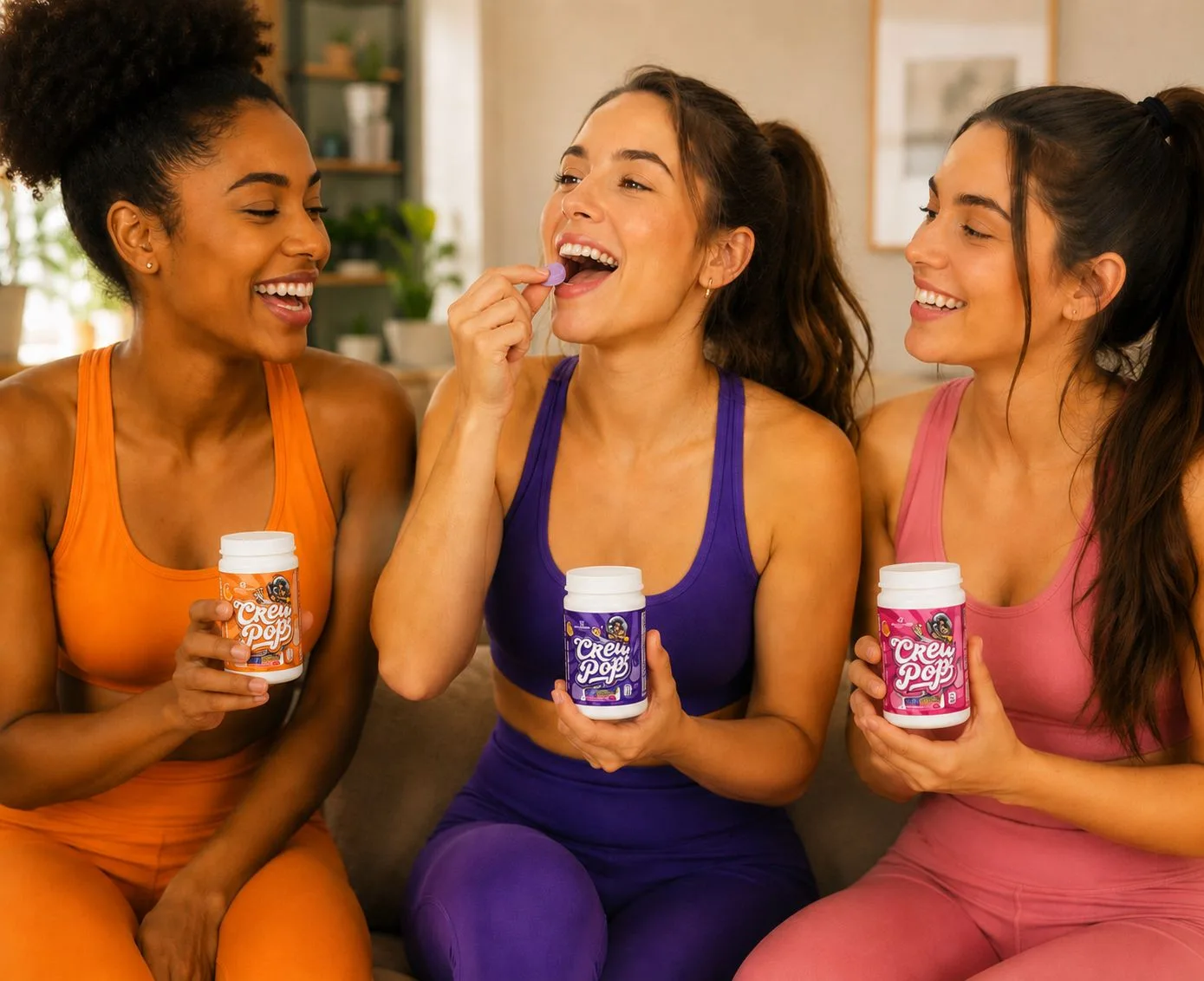 Três amigas tomando CreaPop